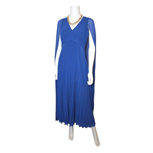 NWT $1,095 Ungaro Joelle Plissé Cape Maxi Dress size 4